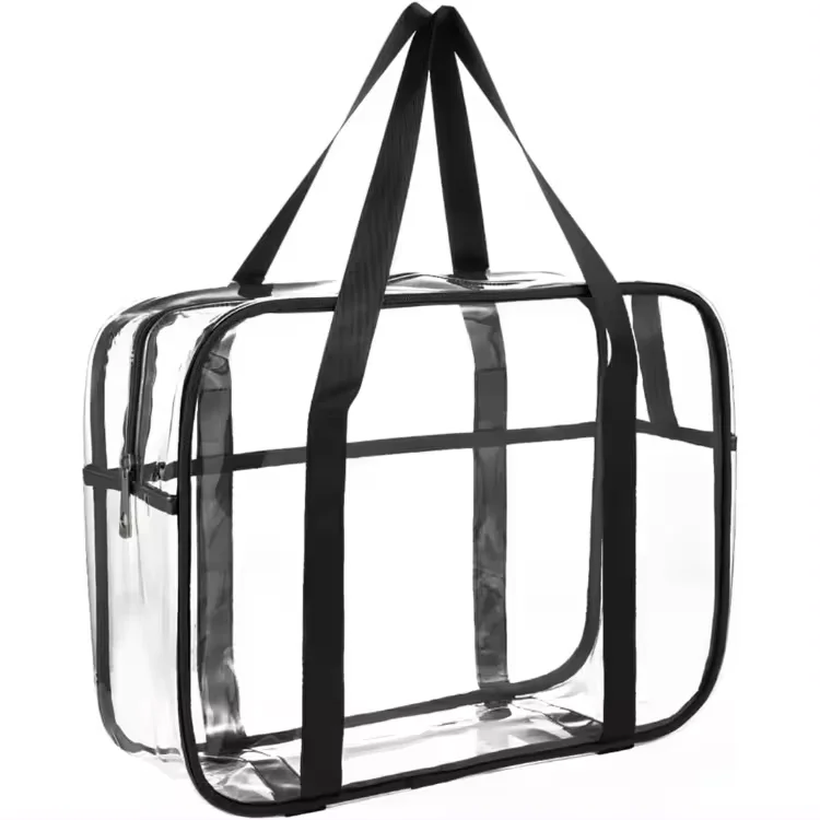 Large Waterproof Clear Makeup Bags Thick Pvc Zippered Clear Travel Toiletry Bag Tote Bags