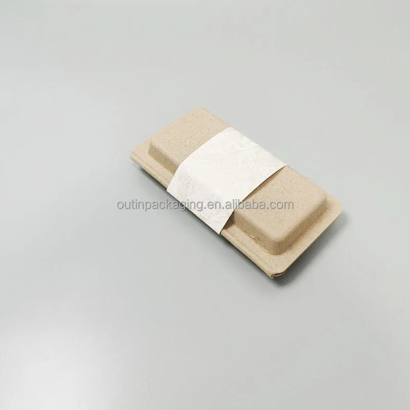 Customized recycled paper pulp molded dry press box insert for cosmetics packaging paper pulp molding tray make up mold pulp box