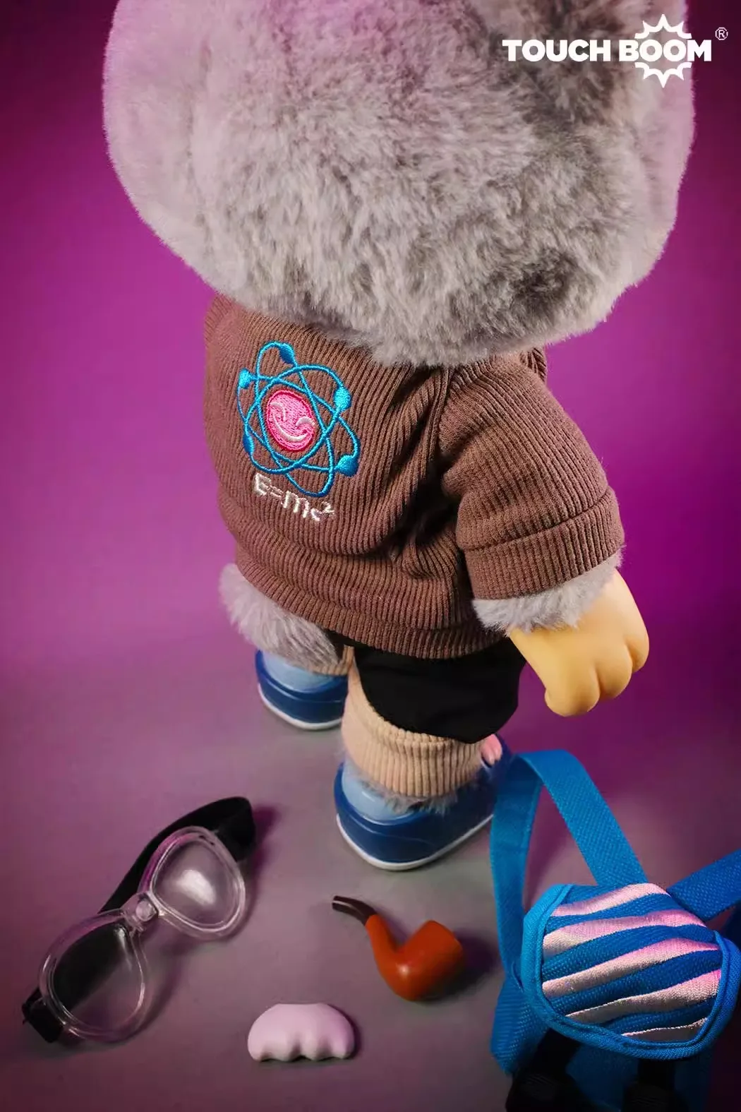 TOUCH BOOM Einstein Rebellious Bear Plush Doll Trendy Play Toy for Collection
