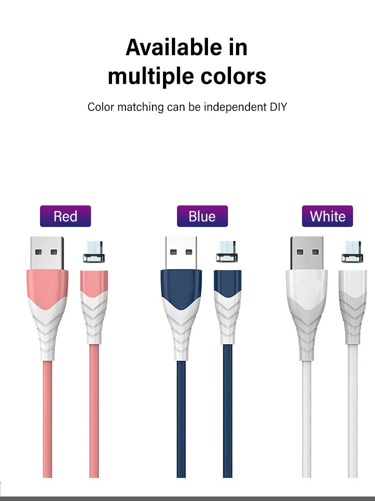 Small card straight head 360 degree magnetic suction wire magnetic charging cable USB, magnetic nylon woven high-speed charger