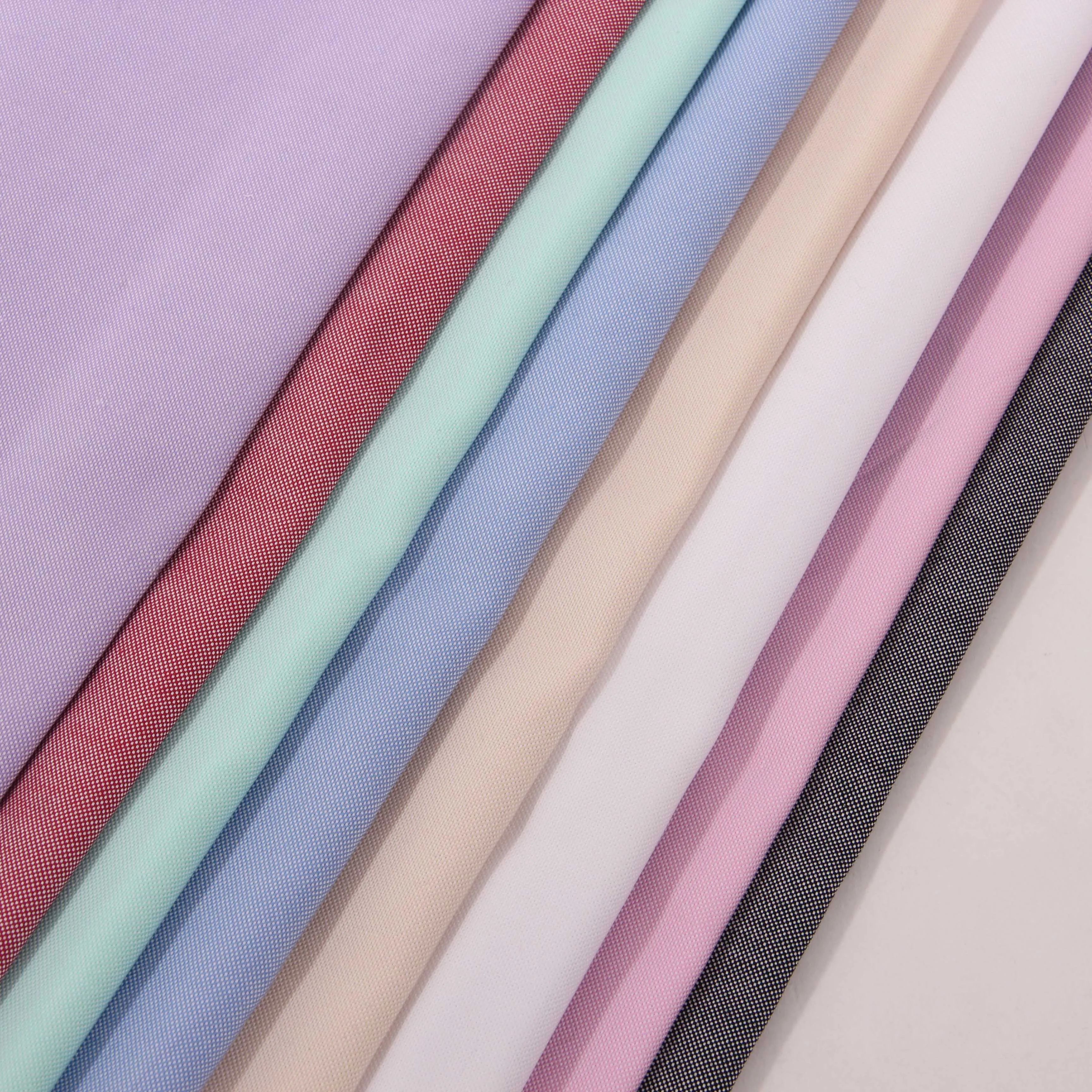 Классическое платье рубашка из 100% хлопка ветрозащитная хлопковая однотонная ткань Оксфорд окрашенной ткани