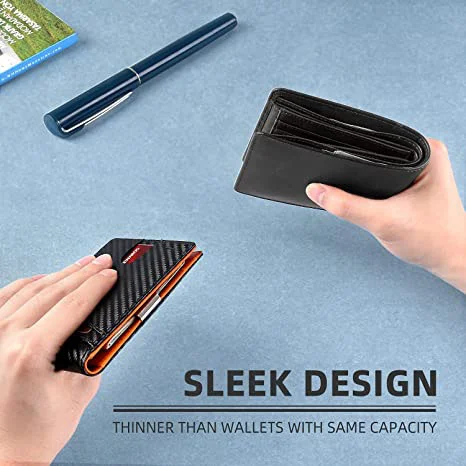 Slim Men Wallet Front Pocket Minimalist Wallet RFID Blocking Money Clip Wallet