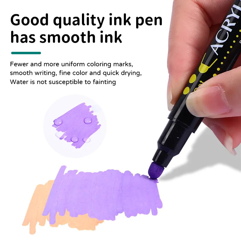 Set Of 12/24/36/48/60 New Acrylic Paint Marker Dual Tip Shiny Colors None Toxic With Good Price