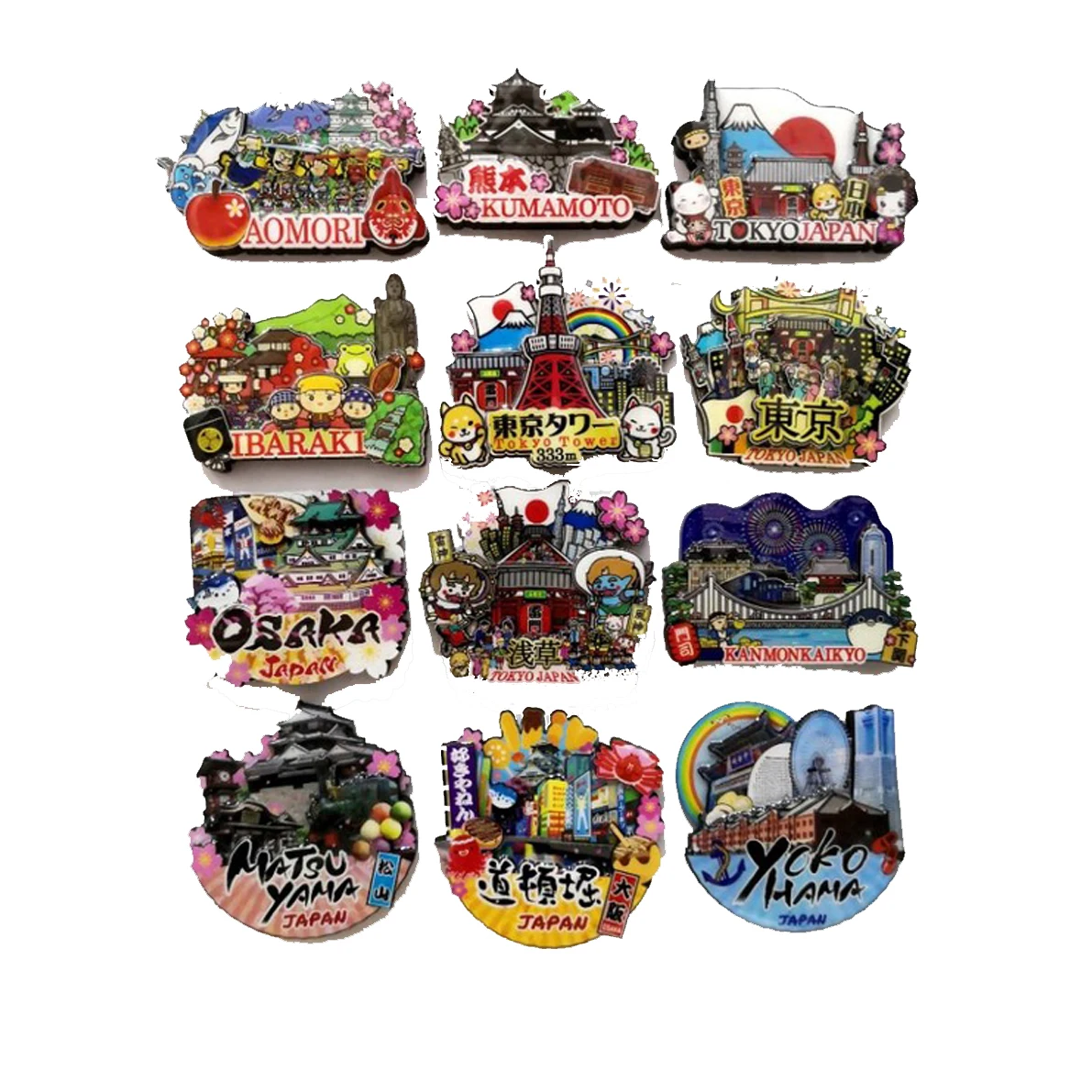 3D Fridge Magnet Engrave Custom Logo Tourist Souvenirs Wood Carving 2 layer Wood Fridge Magnet