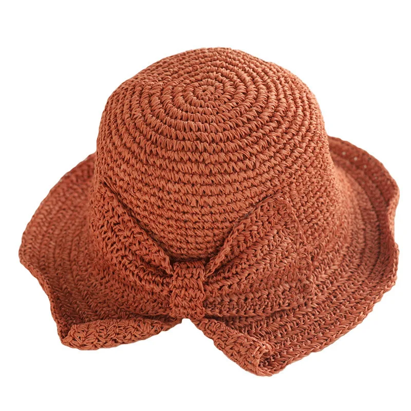 Wholesale Sun Cap Summer Sun Visor Big Edge Straw Ladies Outdoor Sun Protection Hat Bow Fisherman Hat Summer And Autumn
