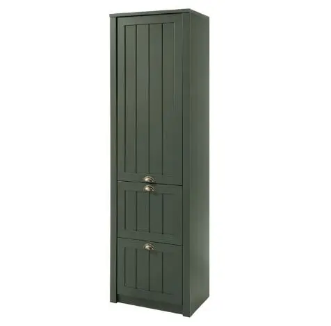 Freestanding Wooden Wardrobe with 1 Hanging Rod and 2 Drawers Small Clothes Storage Organizer Closet for Bedroom