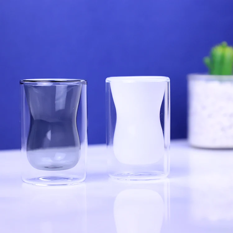 Heat Resistance Handmade Colored Coffee Drinking Cup Yerba Mate Tea glass mug Borosilicate Double Wall Glass Cup Espresso Cup