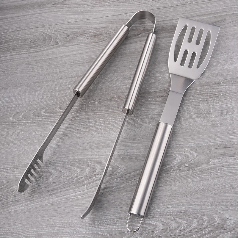 2 Pieces Multi Function Stainless Steel Bbq Grill Barbecue Accessories Picnic Tool Set
