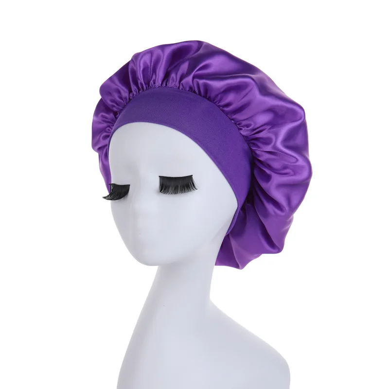 Wholesale Fashion Beauty Hair Bonnet Hats Custom Logo Satin Silk Night Sleep Hair Bonnet Hats For Women