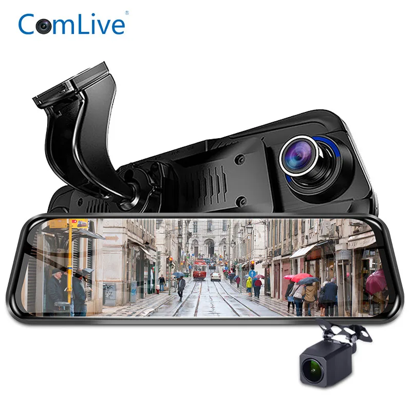 H50 10inch streaming car video recorder dual cams HD1080P rearview mirror car DVRs special mount install