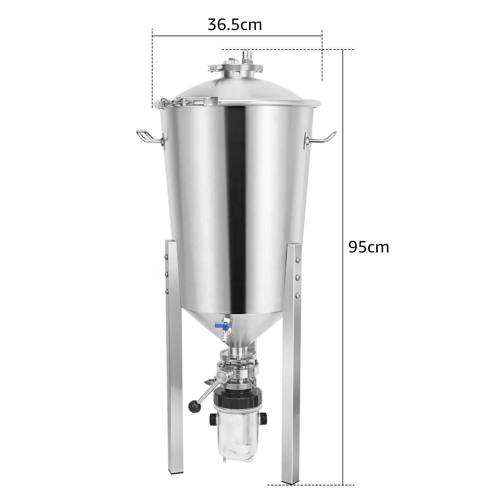 35L/ 60L stainless conical fermenter tank with Pressure Hold and Relief Valve for homebrew or Micro Brew