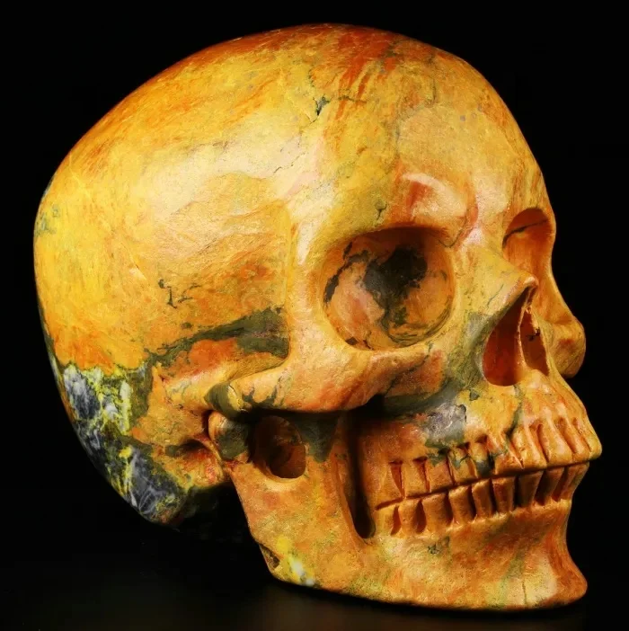 MR.SKULL Wholesale Gemstone skulls Natural Orpiment skulls Art Decorative Style