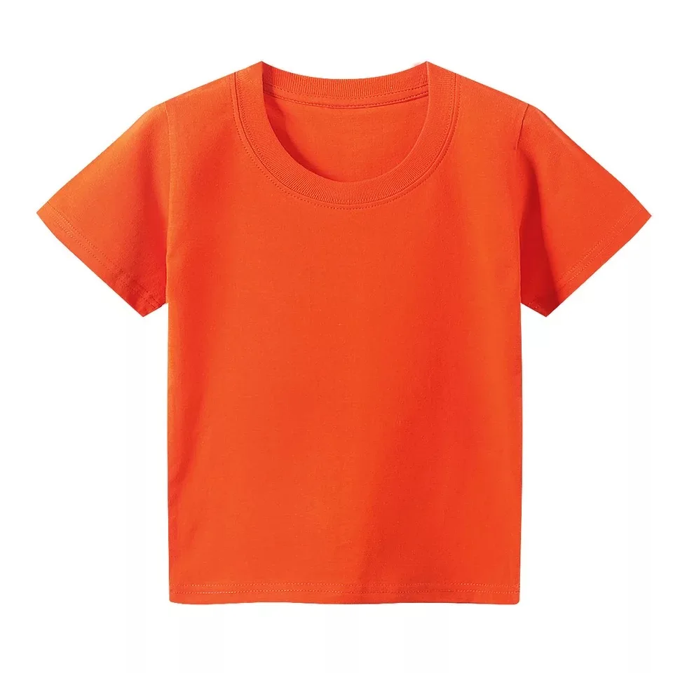 Toddler boys girls t-shirts custom plain dyed 100% organic cotton kids short sleeve t shirts