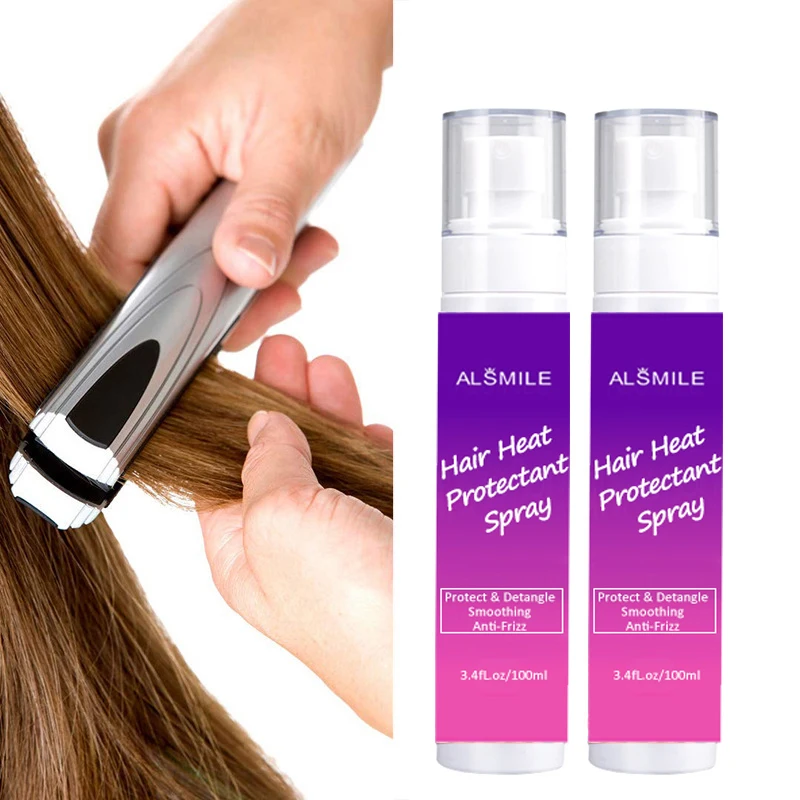 Частная торговая марка, теплозащитный спрей для защиты волос от тепла, шелковистый спрей для распутывания волос