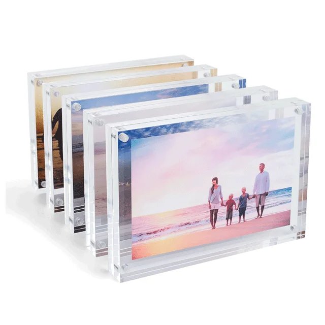 Custom Factory Acrylic Floating Picture Frame 5*7 Clear Photo Frame  For Home Office