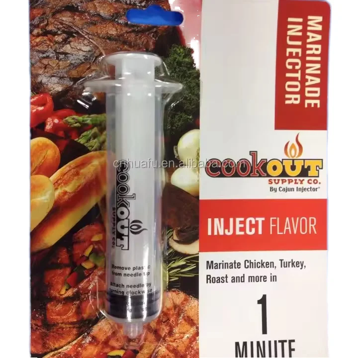Wholesale BBQ Marinade Needle 304 Stainless Steel sauce barbecue turkey seasoning Meat Injector Syringe