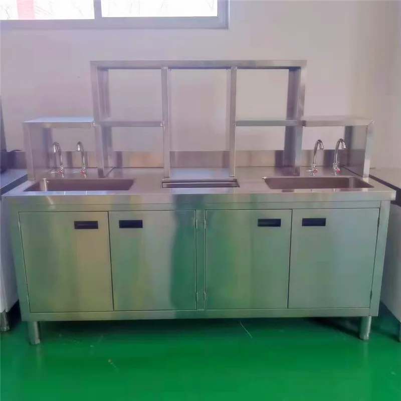 FEST Wholesale Counter Design Customized Bubble Tea Equipment Freezer Sink Taps Trash Bin Other Hotel Stainless Steel Tables