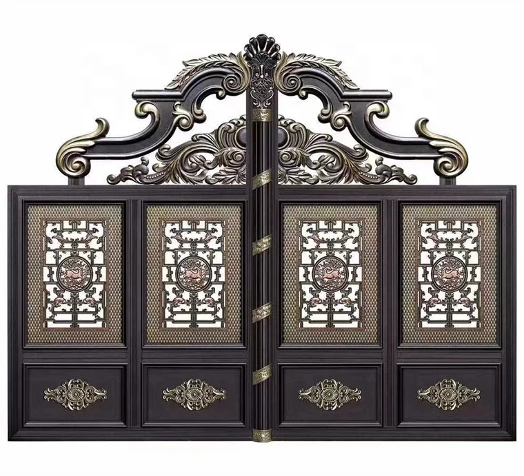 Custom villa home metal bifold main gates door modern remote control electric automatic aluminum folding sliding gate design