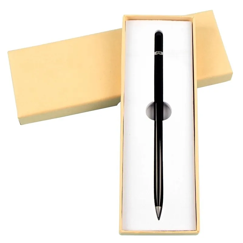 Wholesale Custom Logo Printing Ready To Ship Eternal Metal Pens HB Inkless Pen Pencil Eraser Inside For Writing Drawing