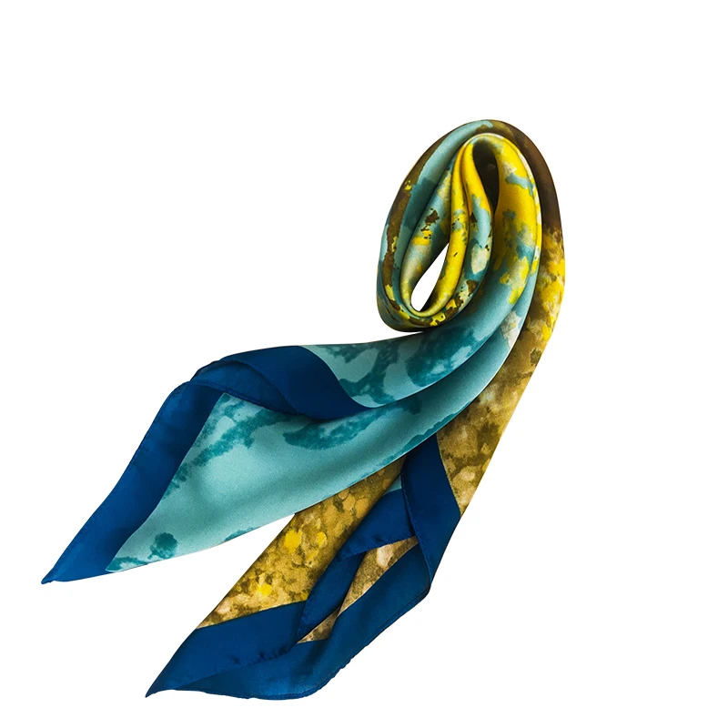 Scarves Mens and Womens Fashion Foulard Custom Printed Square Satin Headscarf