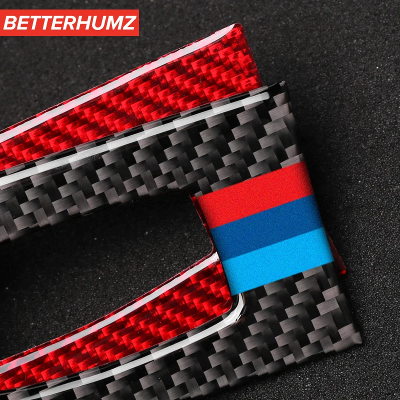 Carbon Fiber Car Decorative Trim M Performance Auto Stickers Key Hole Frame Ignition Switch Cover Trim For BMW E90 E92 E93