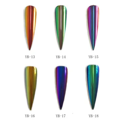 
YUXI Wholesale Colorful Acrylic Powder Nail Bright Shimmering Glitter Nail Chrome Powder For Nail Art Decoration 