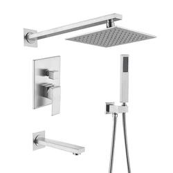 Empolo Black Bathroom Heads Shower System Bath & Shower Faucets Wall Mounted Rainfall Concealed Shower Mixer Faucet Set