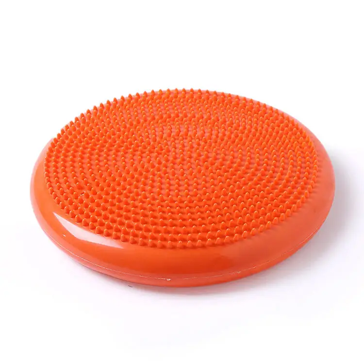 TOPTONS Custom Logo Gym Home Fitness Training Disc Wobble Cushion Inflatable Soft PVC Yoga Massage Balance Mat Pad With Air Pump