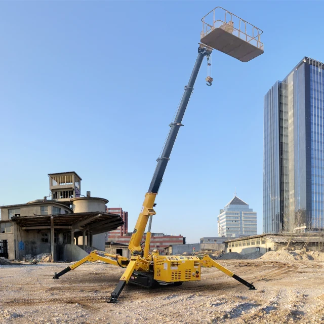 TONLITA crawler crane man basket remote control spider crane telescopic boom spyder mobile mini crane