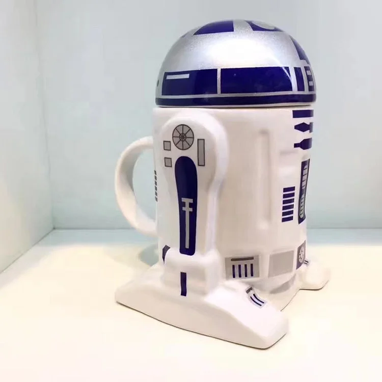 Ceramic R2d2 3d Custom Logo Coffee Mug Cups for Gifts Mugs Customized Logo Customized Color for 1 Users Box 300ml 5 Pieces