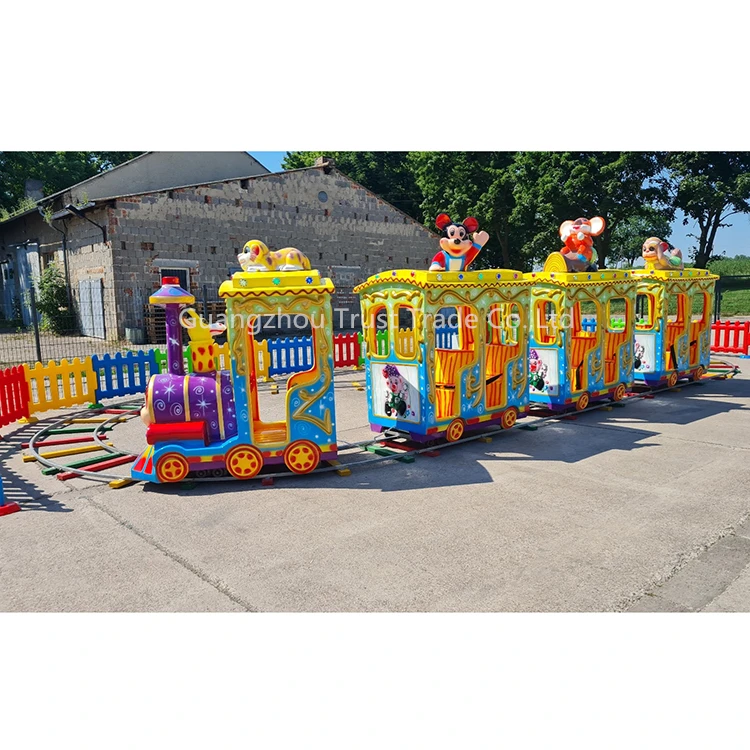 Outdoor Kids Electric Train Games Zoo Train Amusement Park Children Rides With Tracks