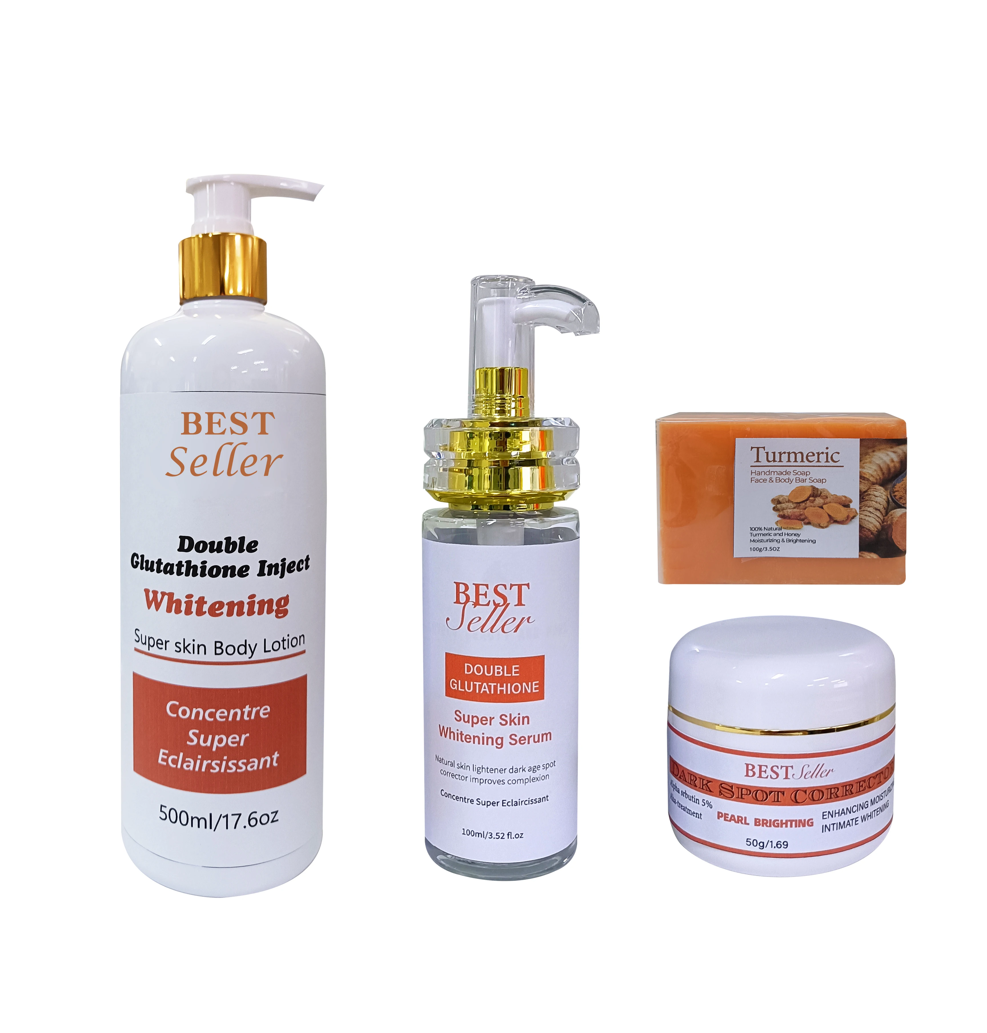 Hot selling body lotion face serum turmeric soap face cream skin care set whitening skin care serum in face set