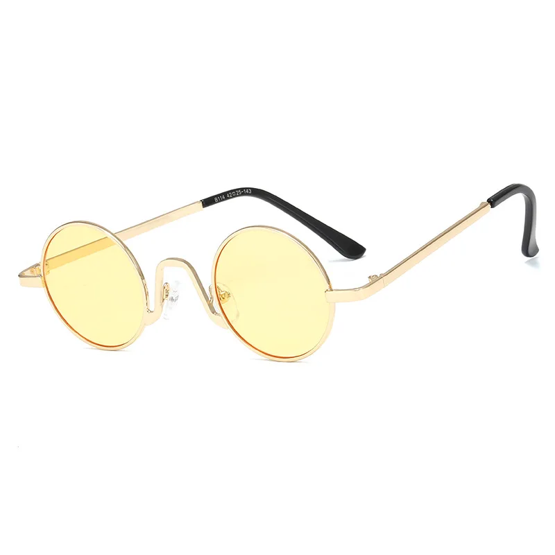 
2021 New Design Outdoor Retro Metal Round Frame Child Sunglasses for Girls Children 