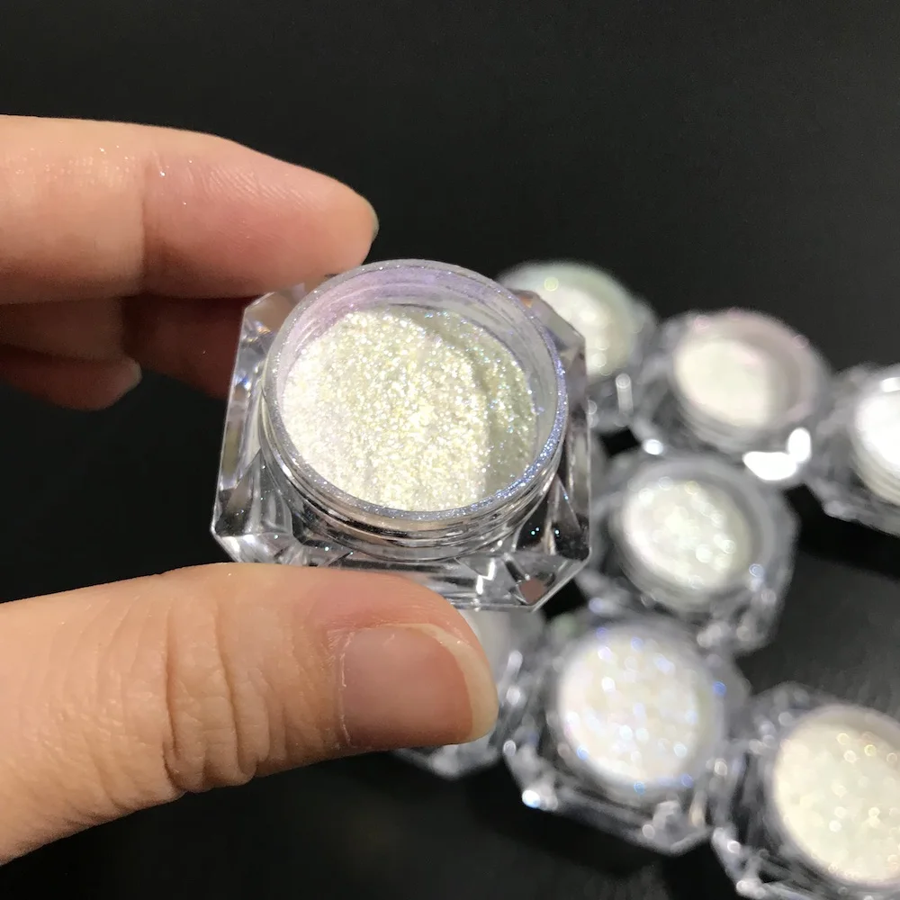 Chrome powder loose glitter private label nail art mica powder holographic pigment