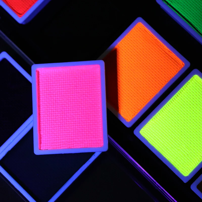 Professional Water activated 12 uv neon color private logo fluorescent face body paint palette body painting supplies
