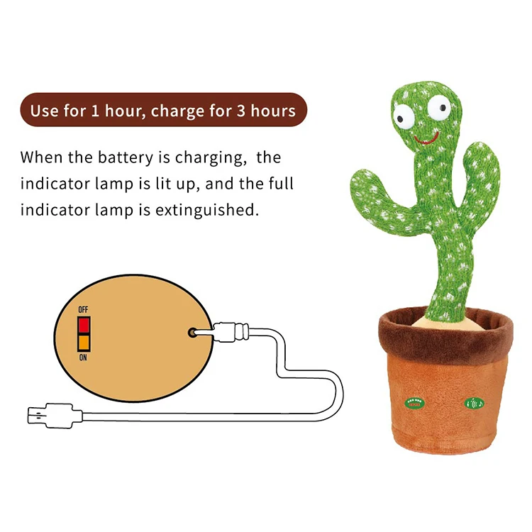 Factory Hot Selling Electric Singing Dancing talking Cactus Toys Recording Plush Toy Singing Dancing Cactus
