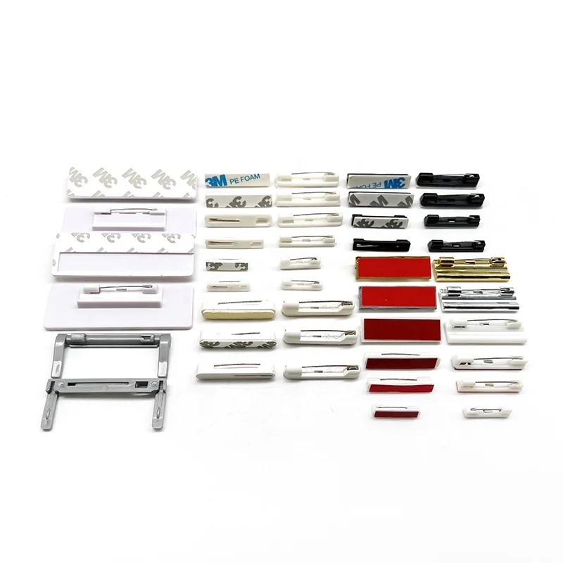 ID Badge crafts name tag safety pin black white sticker tape self adhesive plastic safety pin