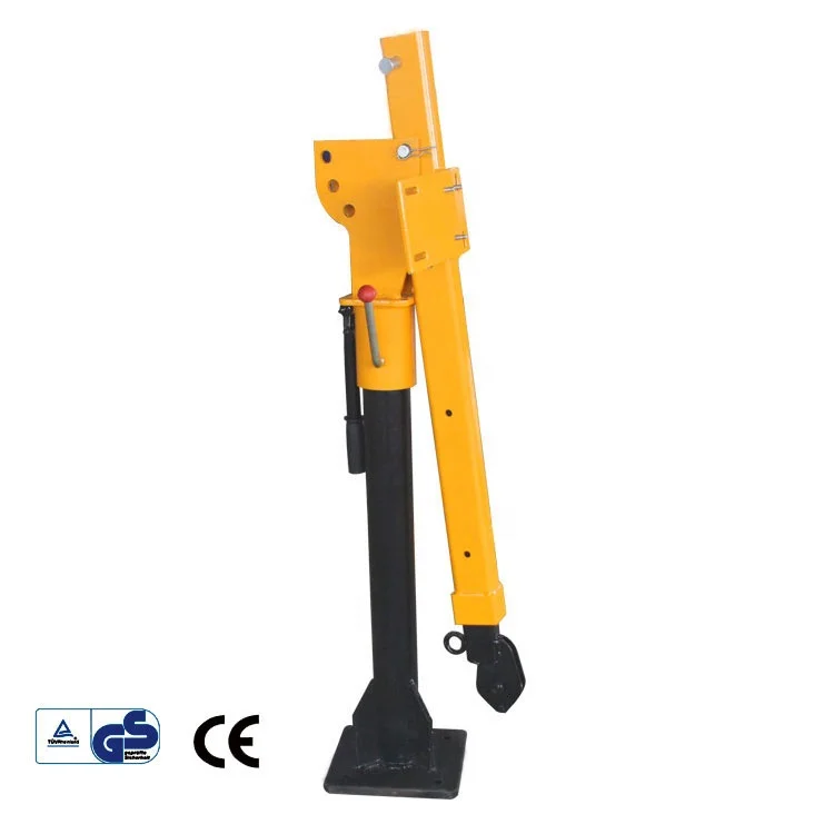 2000 LBS Swivel Base Hydraulic Engine Hoist Foldable Davit Crane fits Pickup Truck crane with Removable Base 1000kg 24V 14M