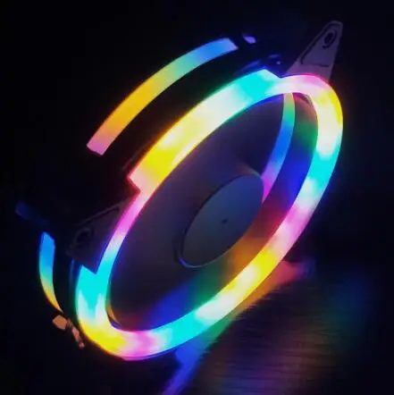  Бесшумный вентилятор с RGB-светодиодами 120 мм 12 см В постоянного тока 3 контакта