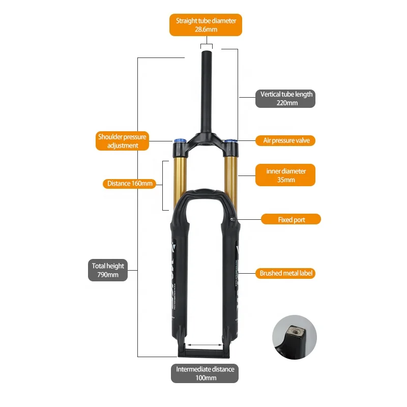 WAKE mtb Bike Magnesium Alloy Suspension Air Fork 27.5 29 Inch Without Damping Bicycle Fork Pneumatic Shock Absorber Fork
