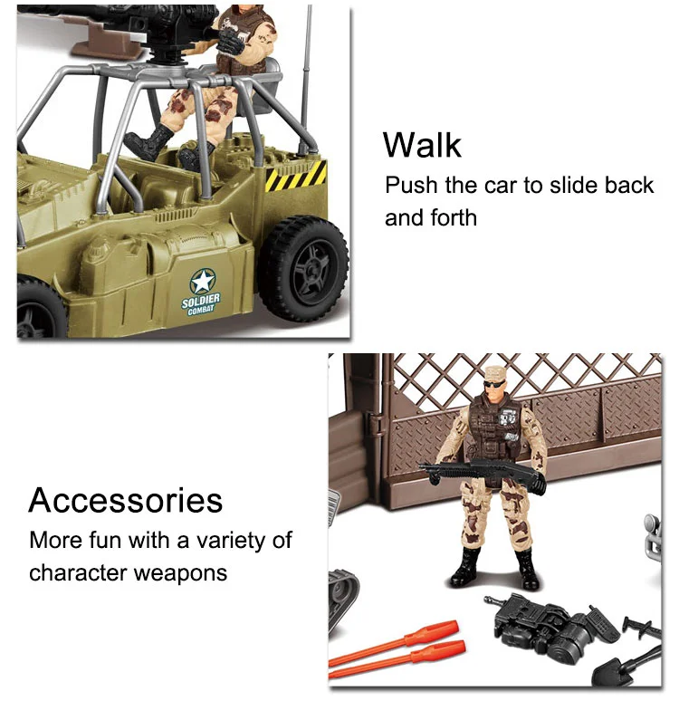 ITTL new style indoor pretend military toy soldier set plastic army toys