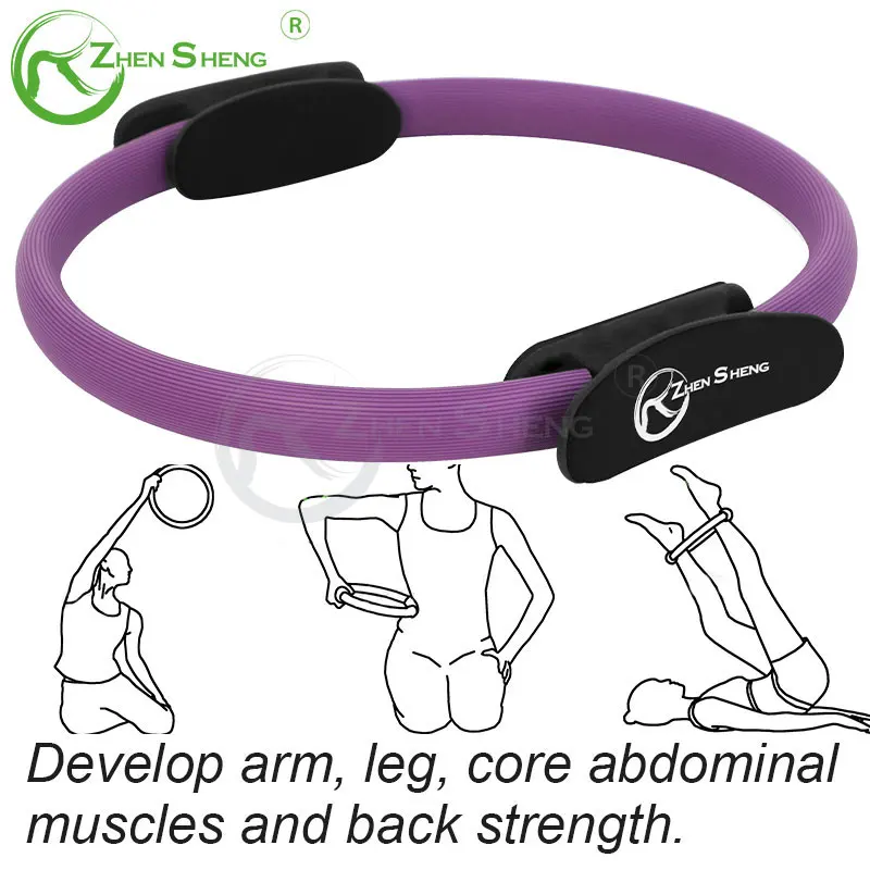 Zhensheng Top Quality Home Fitness Exercise Pilates Ring Magic Circle Eco Friendly Durable Pilates Ring with EVA Handle