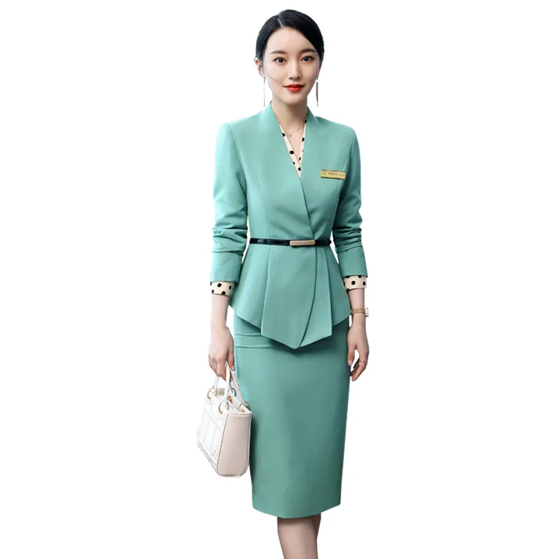 Top Grade Autumn And Winter Professional Wear Women Business Dress Fashion Goddess Work Stewardess Uniform