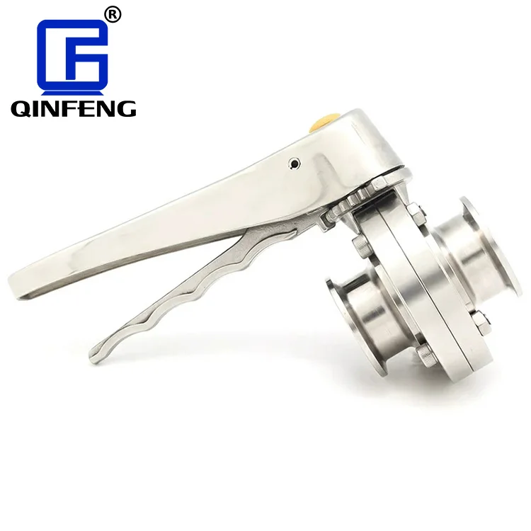 QINFENG гидравлический регулятор вафельного типа управление клапаном санитарный SS316L SS304 1 5 дюйма TC зажим