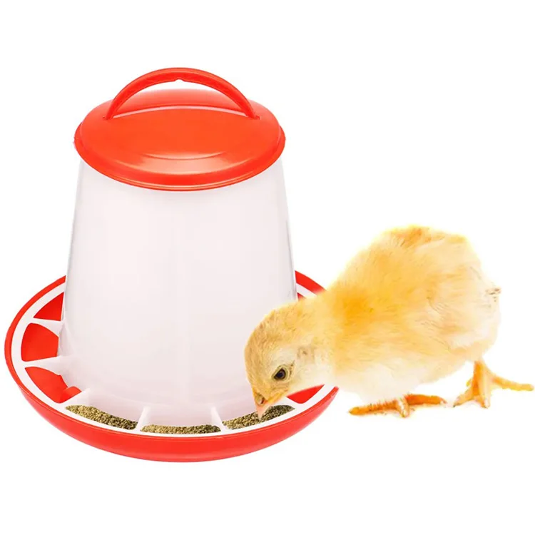 Portable Plastic Chicken Drinkers Food Feeder Waterer Bucket Automatic 12Kg Poultry Chicken Feeder