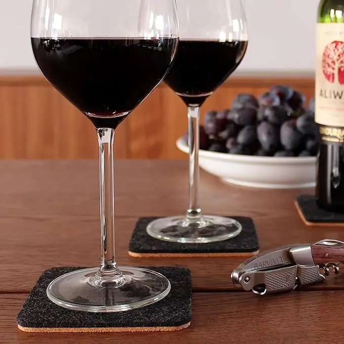 minimalist modern design felt coaster fast shipping grey coaster sets custom 3mm thickness 10cm polyester coasters