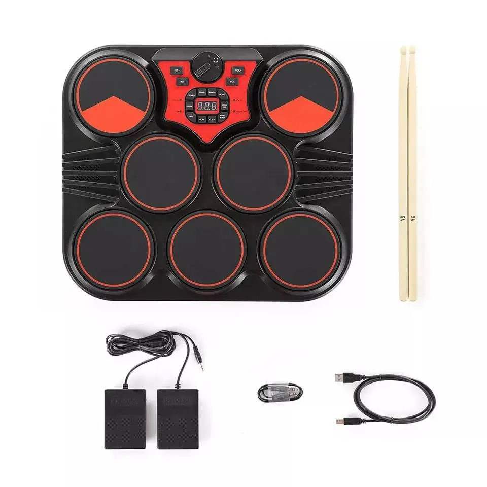 Professional Digital Portable Sensitive Electronic Drum Kit Electric Drum Set Mini Practise Musical Drums Sets For Kids