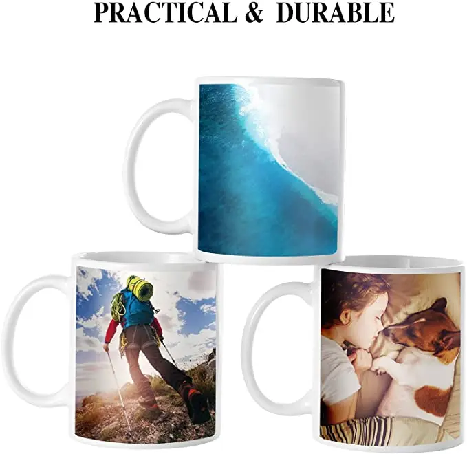 Custom Wholesale 11oz 15oz Plain White Polymer Porcelain Ceramic Para Sublimation Blanks Coffee Cup Mugs with Logo Print