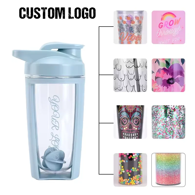 portable 500ml plastic Popular Protein Shaker Water Bottle and workout mini shaker bottle Sporting Gym Shake Cup with mixer ball