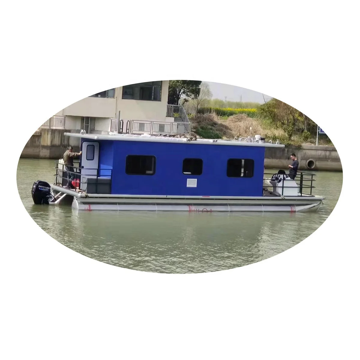 Bestyear 11m Aluminum Hull House Boat fishing inside